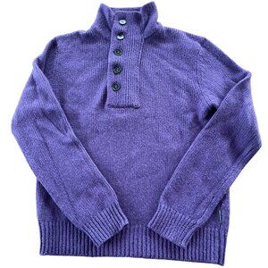French Connection Wool Blend Pullover Cable Knit Sweater Purple Sz SM